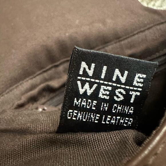 Nine West Brown Leather Crossbody Flap Purse 2000s Y2k Vintage - Picture 7 of 11